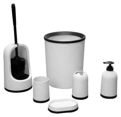 Produktbild von Badaccessoires-Set, 6 Stück, Weiß