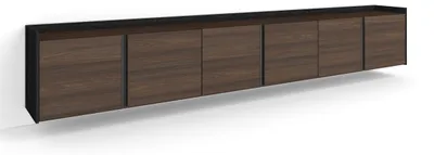 Immagine prodotto di Mobili TV effetto legno rovere scuro e nero 309x35x50cm sospeso