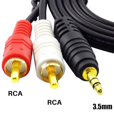 Produktbild von 1,3m Cinch auf 3,5mm Klinke AUX Kabel Stereo Audio Adapter 2x RCA Stecker HiFi