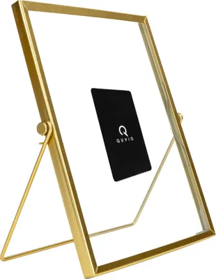 Produktbild von QUVIO Bilderrahmen - Fotorahmen - Fotohalter - Wohnaccessoires - 17,5 x 23 cm (BxH) - Stehend - Gold