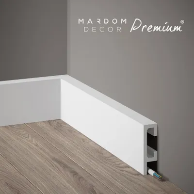 Produktbild von Mardom Sockelleiste QL019P Polyforce 25 x 80 x 2000 mm Weiß Satin beschichtet