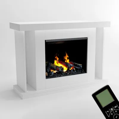 Produktbild von GLOW FIRE Elektrokamin 'Ares Opti Myst' | Wasserdampf Kamin mit Heizung inkl. Holz in weiß als Standkamin| HxBxT: 106x131x38 cm
