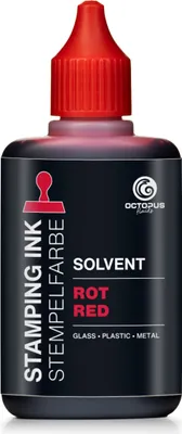 Image de Encre à tampon Lenizett Solvent pour surfaces lisses, rouge 50 ml