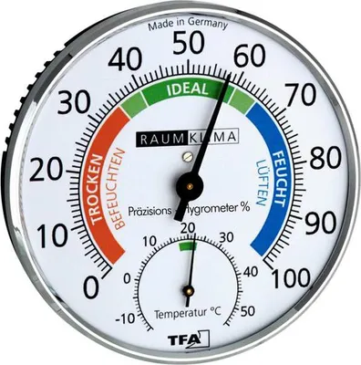 Produktbild von Präzisions-Hygrometer Klimatest chrom TFA Dostmann 45.2030.42
