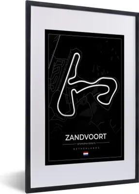 Produktbild von MuchoWow® Gerahmtes Poster Formel 1 - Rundkurs Zandvoort - Rennstrecke - Niederlande - Schwarz 40x60 cm - Poster mit Schwarzem Bilderrahmen Wandposter Rahmen Foto Bilder - Poster in Rahmen