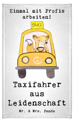 Produktbild von Mr. & Mrs. Panda Handtuch Taxifahrer Leidenschaft - Weiß - Geschenk, Mini-Handtuch, buntes, Klein, Gästetuch, Gäste-WC