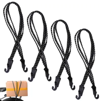 Immagine prodotto di Elastici per bagagli, 4 pezzi, 65/75 cm, per portapacchi di biciclette o motociclette, in poliestere