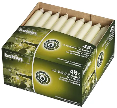 Produktbild von Bolsius Tafelkerzen elfenbein 17,7cm (45 Stück)