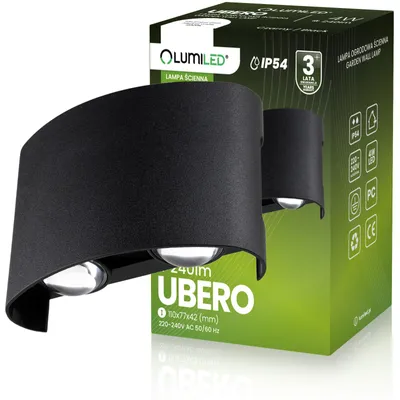 Produktbild von LUMILED Außenwandleuchte Modern  4W 230V 4000 K neutralweiß Wandlampe Außenlampe Wandleuchte Polycarbonat Schwarz IP54 Wasserdicht Outdoor Außen Garten Gartenlampe
