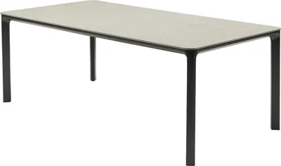 Zdjęcie produktu dla Stół ogrodowy – 160 x 90 cm – antracytowy – szary – aluminiowa rama – kamień spiekany