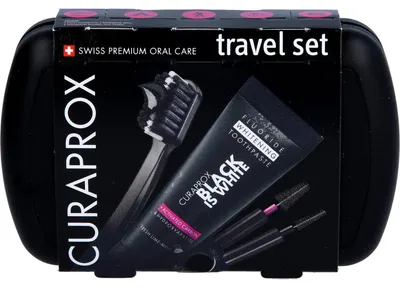 Produktbild von Curaprox Black is white Travel-Set, 1 P ZBU
