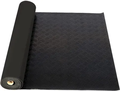 Produktbild von Rutschfeste Gummimatte 500 x 100 cm für den Außenbereich, 3 mm dick, strapazierfähig für Garage, Treppe, Werkstatt, Keller und Industrie