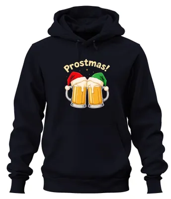 Produktbild von Prostmas Bierkrug Bier Weihnachten lustig Geschenk Party Hoodie Kapuzenpullover, Navy, S