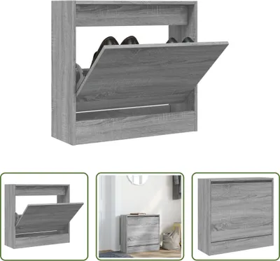 Produktbild von The Living Store Schuhregal Grau Sonoma 60x21x57 cm Holzwerkstoff