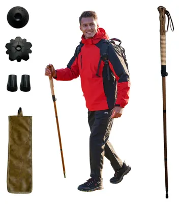 Produktbild von Verstellbarer Wanderstock aus Sassafras-Holz für Wanderungen