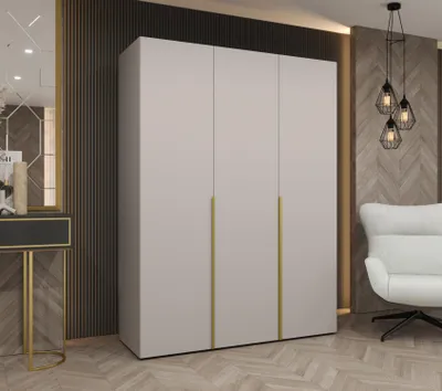 Obrázok produktu pre Šatníková skriňa 150 cm BETULA - kašmírová / zlatá