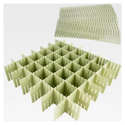 Produktbild von 12 Stück Schubladentrenner, 32,4 × 7 cm, Grün, Verstellbar