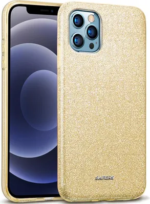 Produktbild von Conie Glitzer Schutzhülle für iPhone 12 Pro Max Hybrid Silikon Hard Case TPU Cover Hülle in Gold