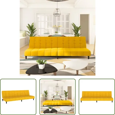 Immagine prodotto di The Living Store Divano letto 2 posti in velluto giallo