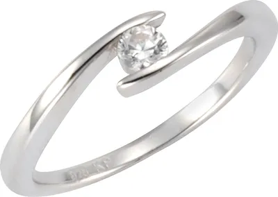 Produktbild von Zeeme Silber Ring Silber 925 rhodiniert mit weißem Zirkonia-Stein