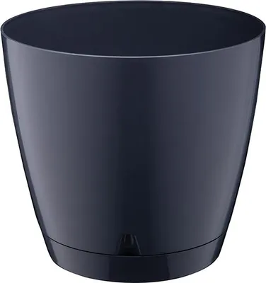 Immagine prodotto di Vaso da fiori rotondo con sottovaso, begonia, 18 x 16 cm, 3 l, antracite lucido