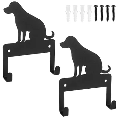 Produktbild von 2 schwarze, selbstklebende Schlüsselhalter mit 2 Haken