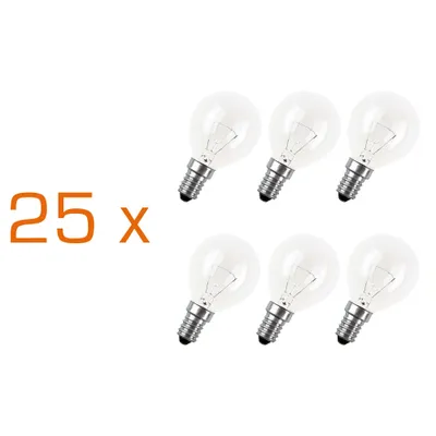 Produktbild von 25 x Glühbirne Tropfen 15W E14 KLAR Glühlampe 15 Watt Glühbirnen Glühlampen Industrieverpackt