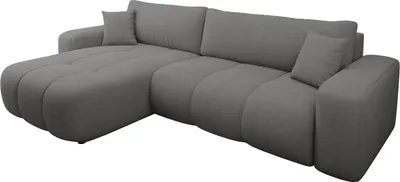 Produktbild von MIRJAN24 Ecksofa Furyn Maxi, Eckouch mit Bettkasten und Schlaffunktion, Ottomane universal, L-Form (Farbe: Velo 635)