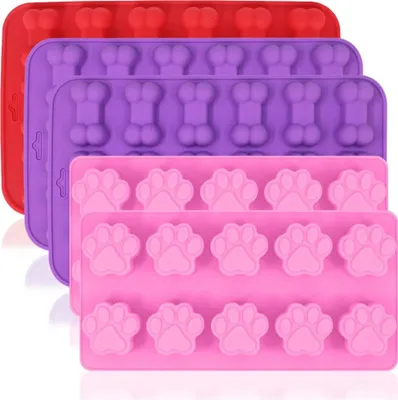 Produktbild von Hundekekse Backform Hundeleckerli Silikonform Backmatte Hundekekse Ausstechform Ice Cube Tabletts, um Gumdrop Jelly Kuchen Muffin Cupcake