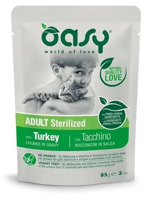 Productafbeelding van OASY Brokken in jus, gesteriliseerde kalkoen - natvoer voor katten - 85g
