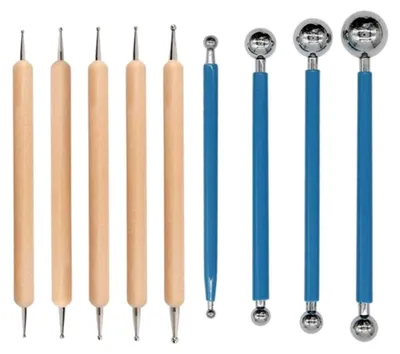 Produktbild von Set von 9 Dotting- und Modellierwerkzeugen für Mandala-Malerei