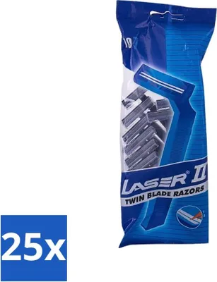 Immagine prodotto di Laser 2 - Rasoio pronto - Rasoio usa e getta - Per uomo - 10 lame - Confezione risparmio - 25 pezzi