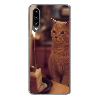 Produktbild von MuchoWow® Handyhülle Schutzhülle Hülle für Huawei P30 Katze - Geburtstag - Kerze Silikon Softcase Handy Hülle - Kartenbesitzer