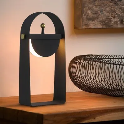 Produktbild von ZMH LED Tischleuchte Sonnenaufgang Nachttischlampe Tragbar Stimmung Schwenkbar Dimmbar LED fest integriert Warmweiß Schwarz