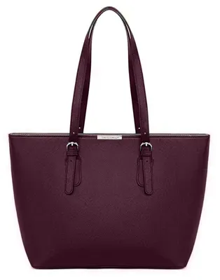 Imagen del producto de David Jones - Bolso de mano tipo shopper para mujer - Gran bolso de hombro tipo tote bag, fabricado en cuero sintético (PU)