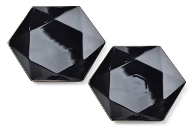 Productafbeelding van Ralph Black Set van 2 platte borden, afmetingen 32,5 x 28,5 x 3 cm