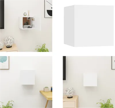 Obrázek produktu pro vidaXL TV nástěnná skříňka bílá 30,5x30x30 cm - TV skříňka - TV skříňky - TV skříňky