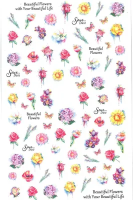 Produktbild von Nagelsticker dünn selbstklebend Blumen F648