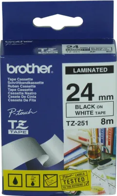 Zdjęcie produktu dla Brother TZ-251, TZ, Czarny, Chiny, 8 m, 172 mm, 108 mm