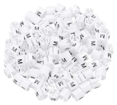 Productafbeelding van Markeringen voor kledinghangers - M-markering voor 3 mm stangen - Voor het kleurencoderen van kleding - Wit, 150 stuks