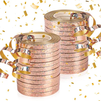 Productafbeelding van Luchtslang - 24 rollen à 10 meter - Decoratie voor feestjes - Roségoud, glanzend