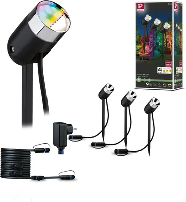 Produktbild von Paulmann Plug & Shine LED Gartenstrahler Pike Basisset