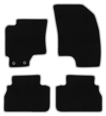 Produktbild von Fußmatten Velours Schwarz/Silber für Daewoo Magnus 2006-2012 Set 4-tlg
