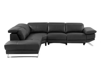 Produktbild von Ecksofa in schwarzem Leder mit elektrischer Relaxfunktion PUNO II