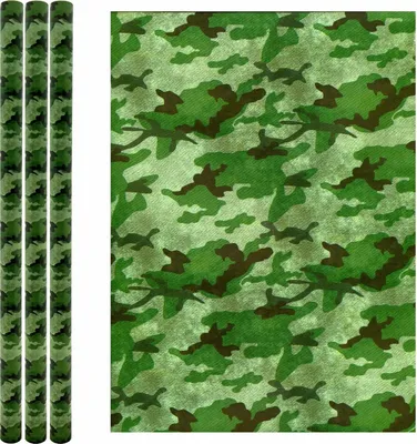 Produktbild von Army Geschenkpapier Tarngrün - 200 x 70 cm - 3 Stück