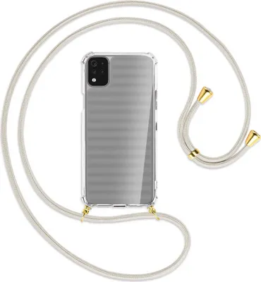 Produktbild von Handykette Backcover-Schutzhülle mit Band (Metall goldfarben) für LG K42 LM-K420 - broken white