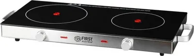 A portable double induction hob on a white background.