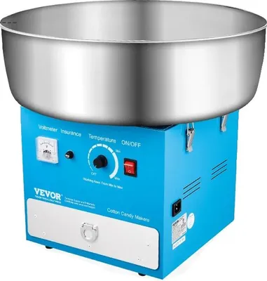 Image de Machine à barbe à papa, moteur 1000 W, réglage de la température, bleu