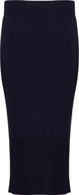 Produktbild von Dunkelblauer Rock Straight Skirt für Damen mit schmalem Schnitt und elastischem Bund