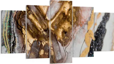 Produktbild von Bild auf Leinwand - Leinwandbild - 5 Teile - Abstraktion Marmor Textur - 160x85cm - Wand Bild - Wanddeko - Wandbilder - Leinwanddruck - Bilder - Wanddekoration - Leinwand bilder - EA160x85-4549